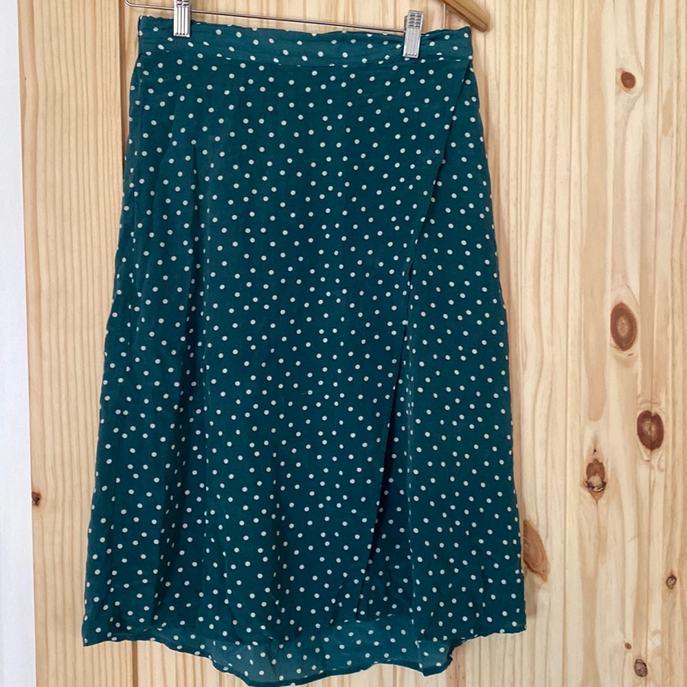 Amour Vert Polka dot green and white skirt.